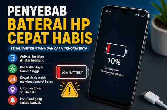 Ini Penyebab Baterai HP Cepat Habis